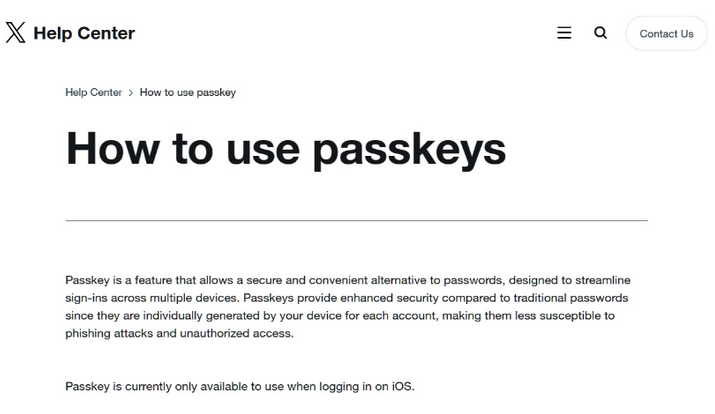大丰镇苹果维修店铺分享iOS用户如何通过通行密钥(Passkey)登录 