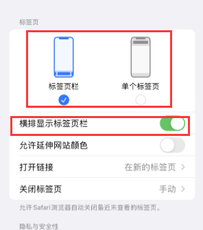 大丰镇iPhone授权维修分享Safari浏览器如何切换标签栏位置 